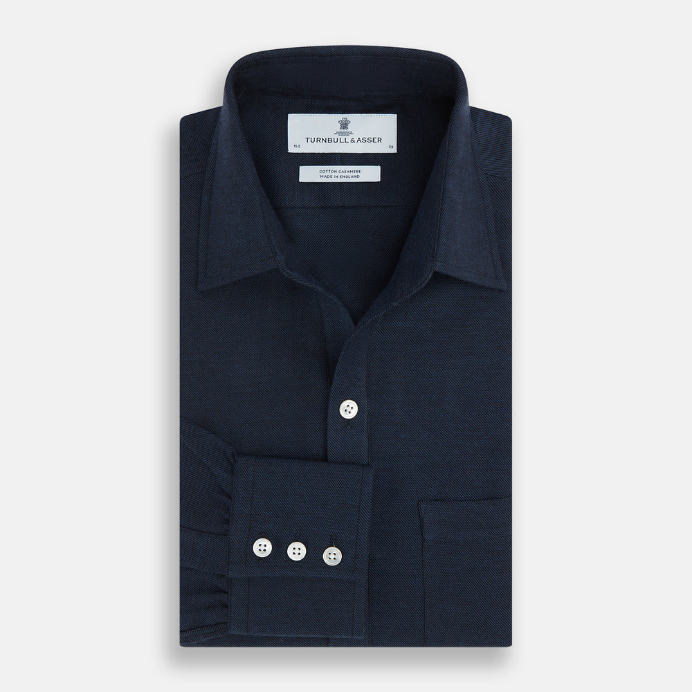 Navy Cotton Cashmere Chelsea Shirt
