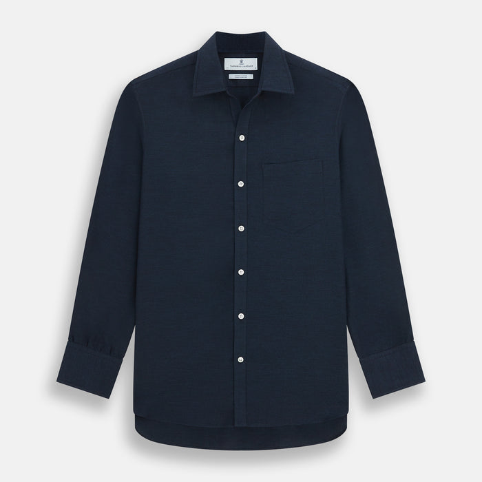 Navy Cotton Cashmere Chelsea Shirt