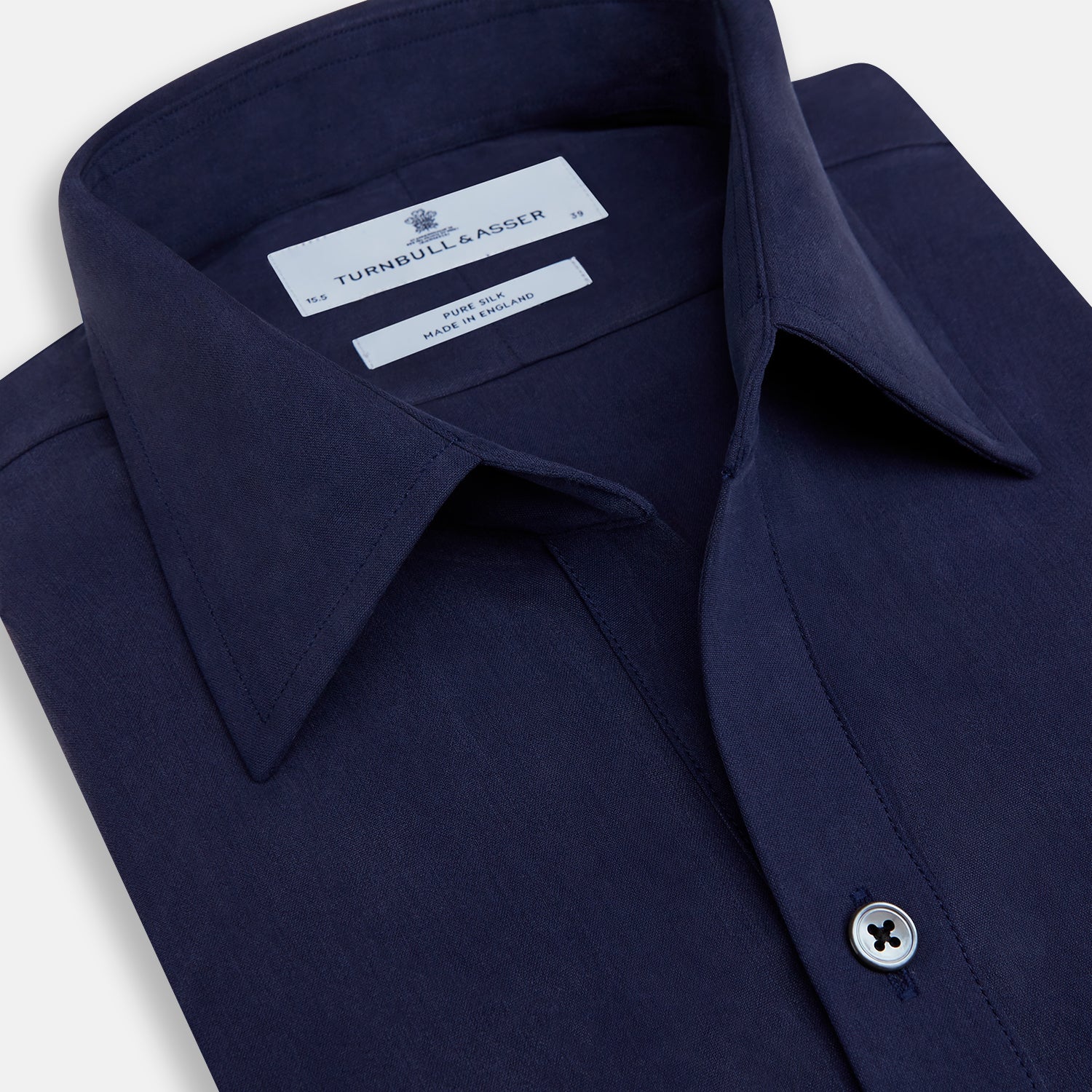 Turnbull & Asser Navy Silk Chelsea Shirt Turnbull & Asser Navy Silk Chelsea Shirt