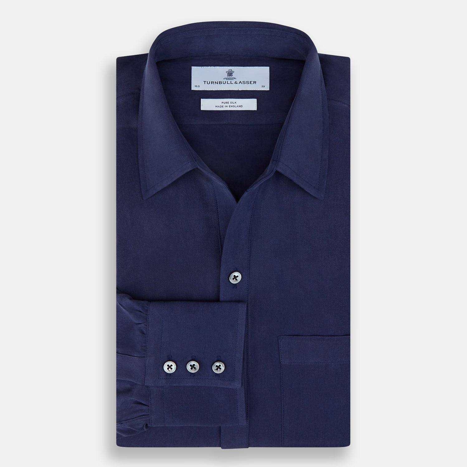 View 5 of product Navy Silk Chelsea Shirt
