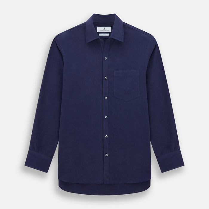 Navy Silk Chelsea Shirt