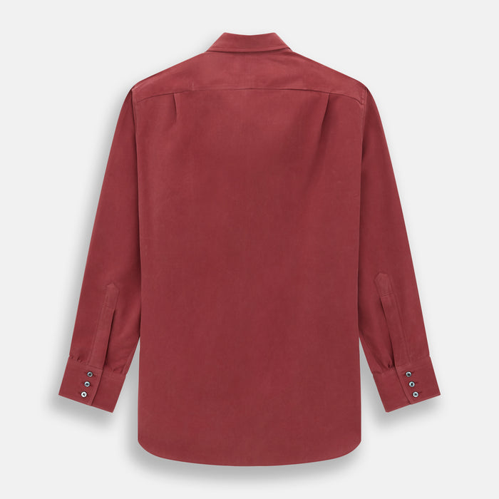 Burgundy Silk Chelsea Shirt Image 2