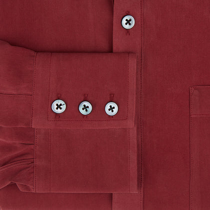 Burgundy Silk Chelsea Shirt Image 3