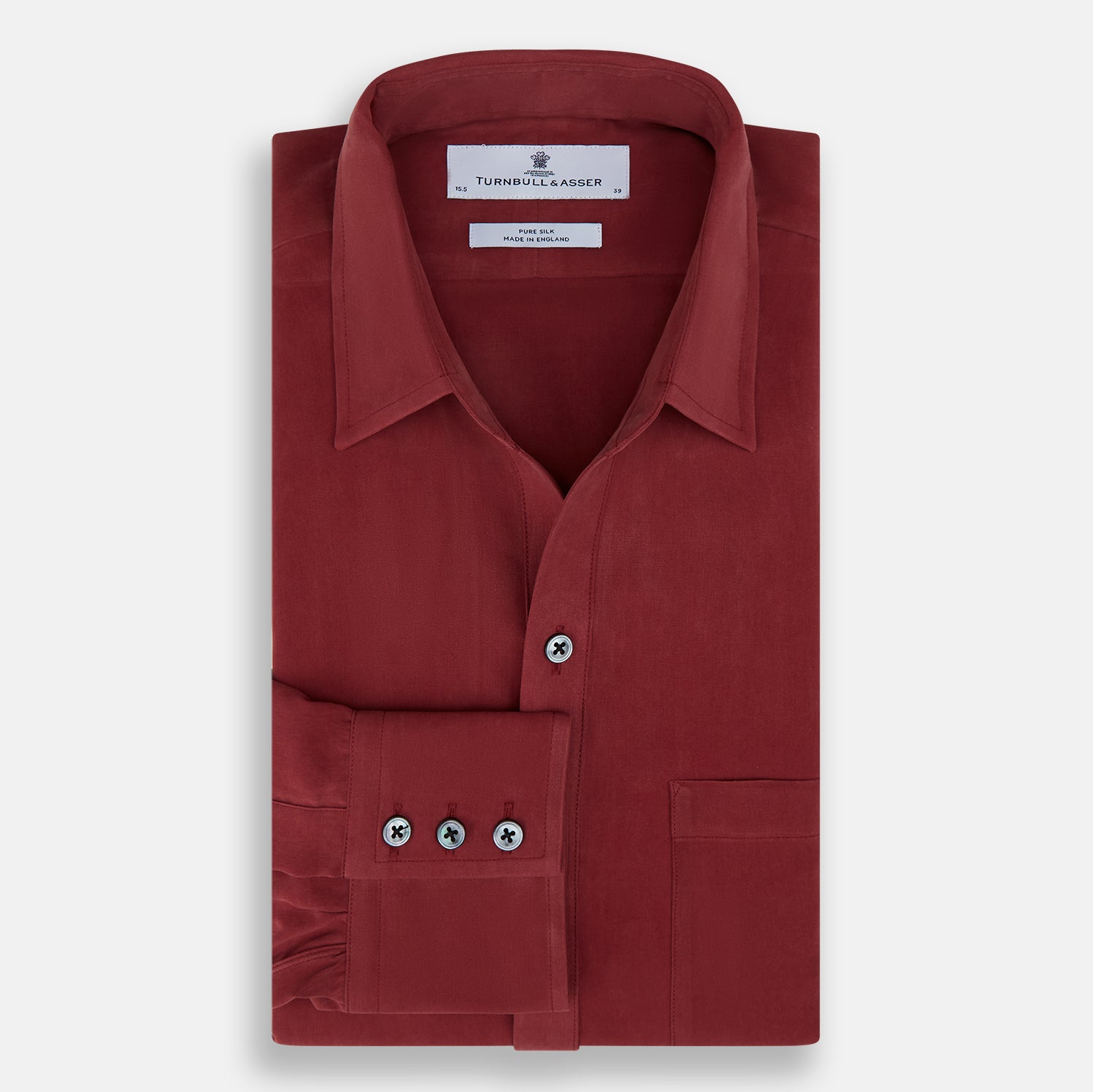View 5 of product Burgundy Silk Chelsea Shirt