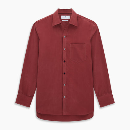 Burgundy Silk Chelsea Shirt Image 6
