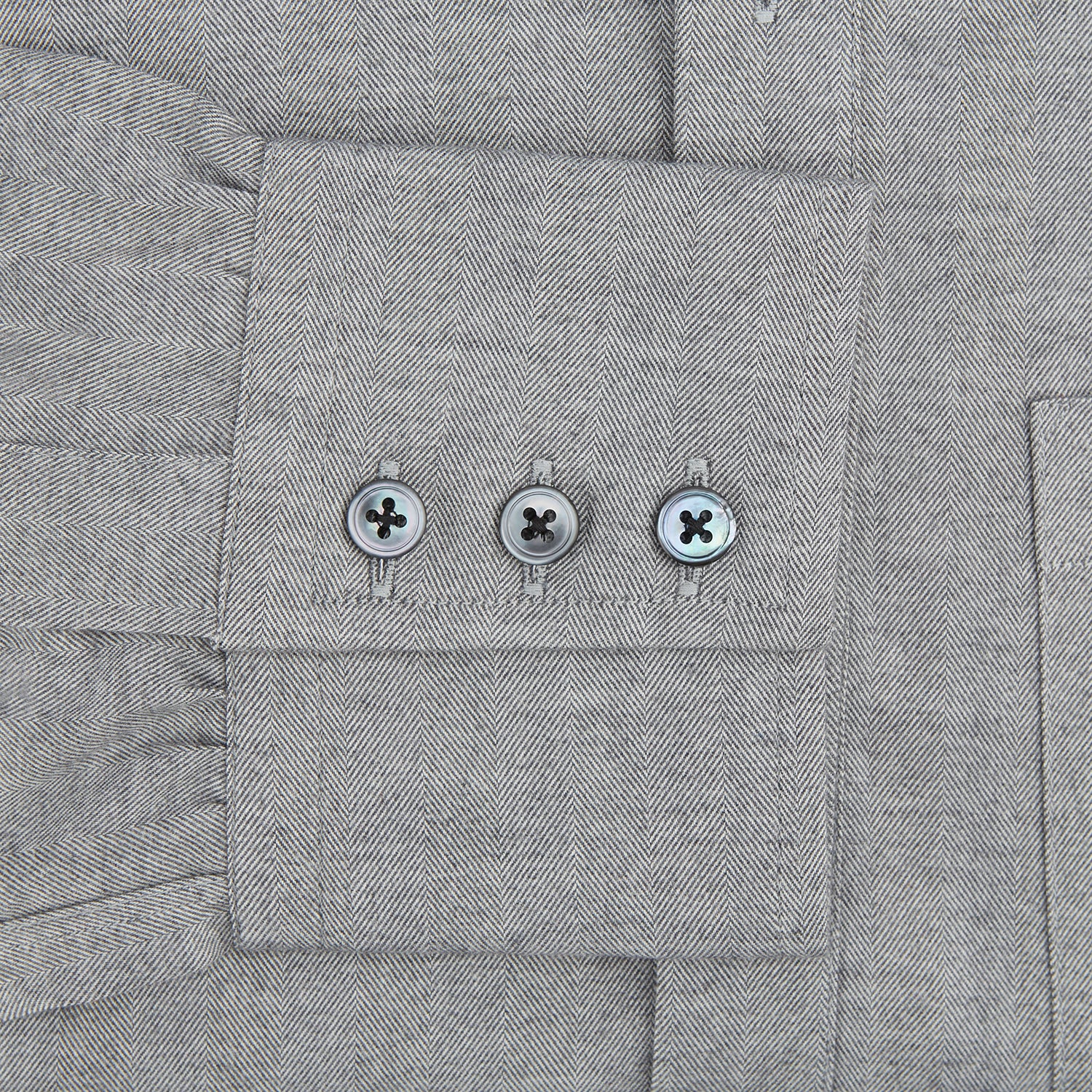 View 3 of product Grey Herringbone Chelsea Shirt