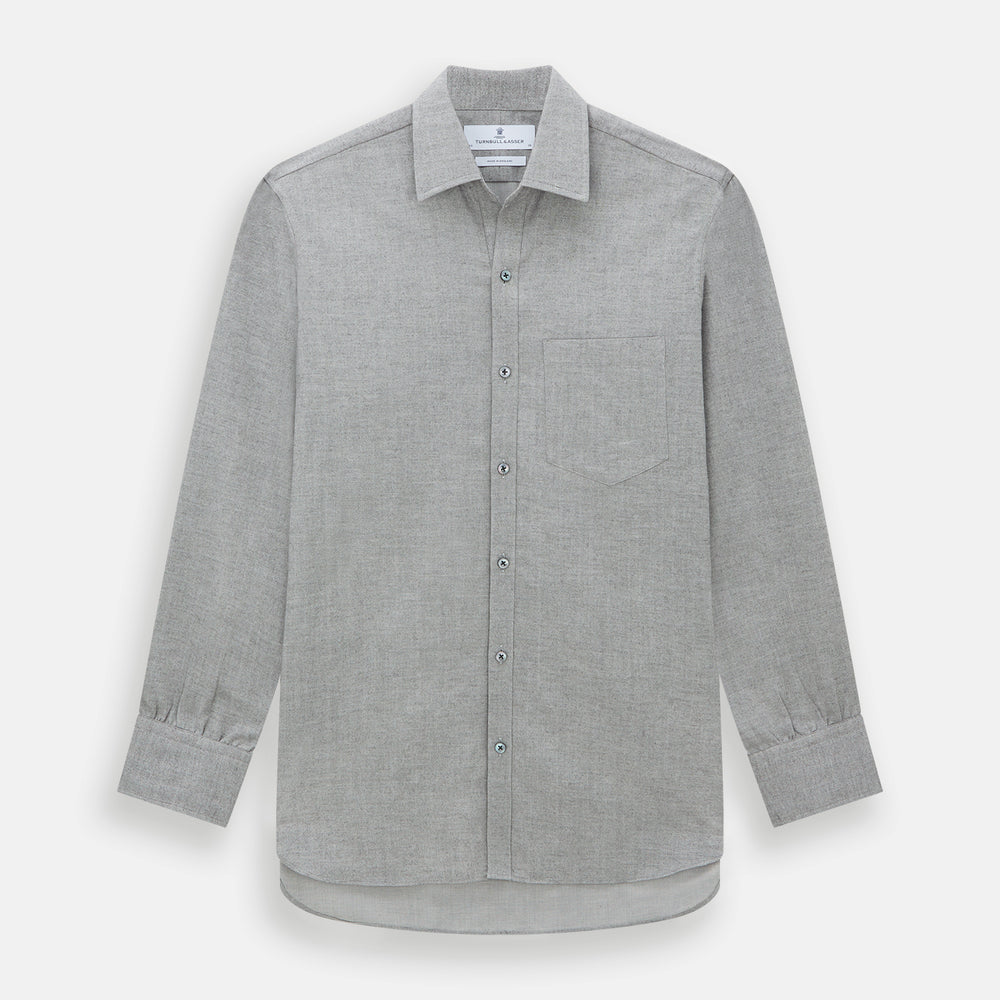 Grey Herringbone Chelsea Shirt