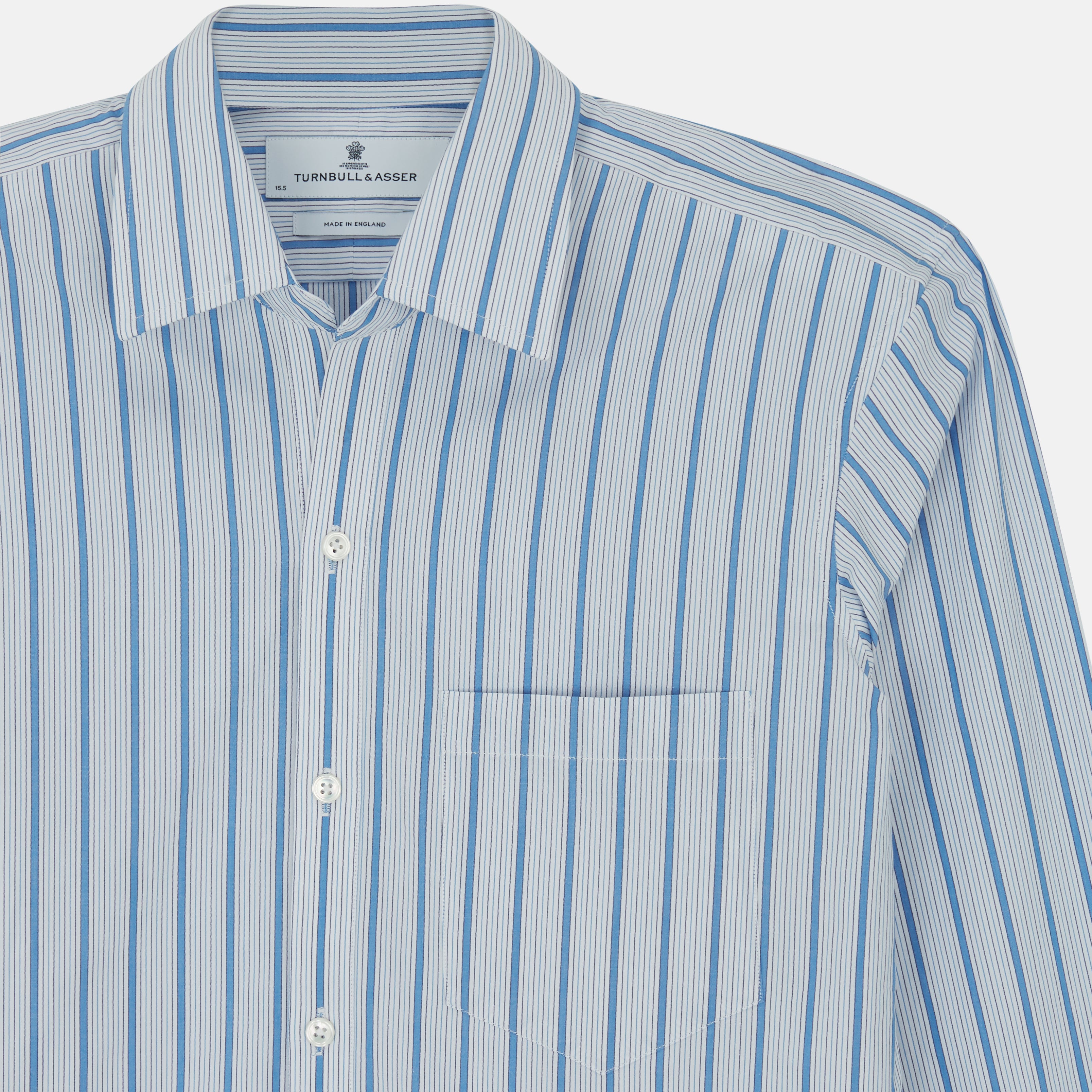 View 4 of product Blue Multi Track Stripe Chelsea Shirt