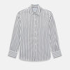 View 10 of product NAVY STRIPED COTTON WESTMINSTER SHIRT