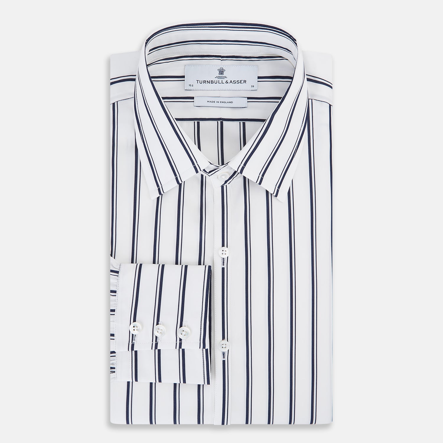 View 5 of product NAVY STRIPED COTTON WESTMINSTER SHIRT