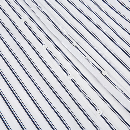 NAVY STRIPED COTTON WESTMINSTER SHIRT Image 15