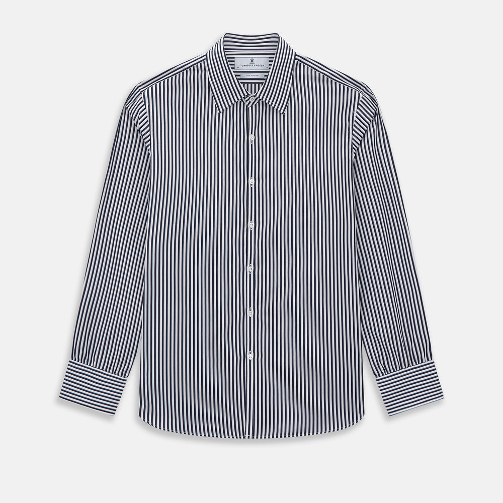 Striped Navy on White Westminster Regular Fit Shirt in Cotton