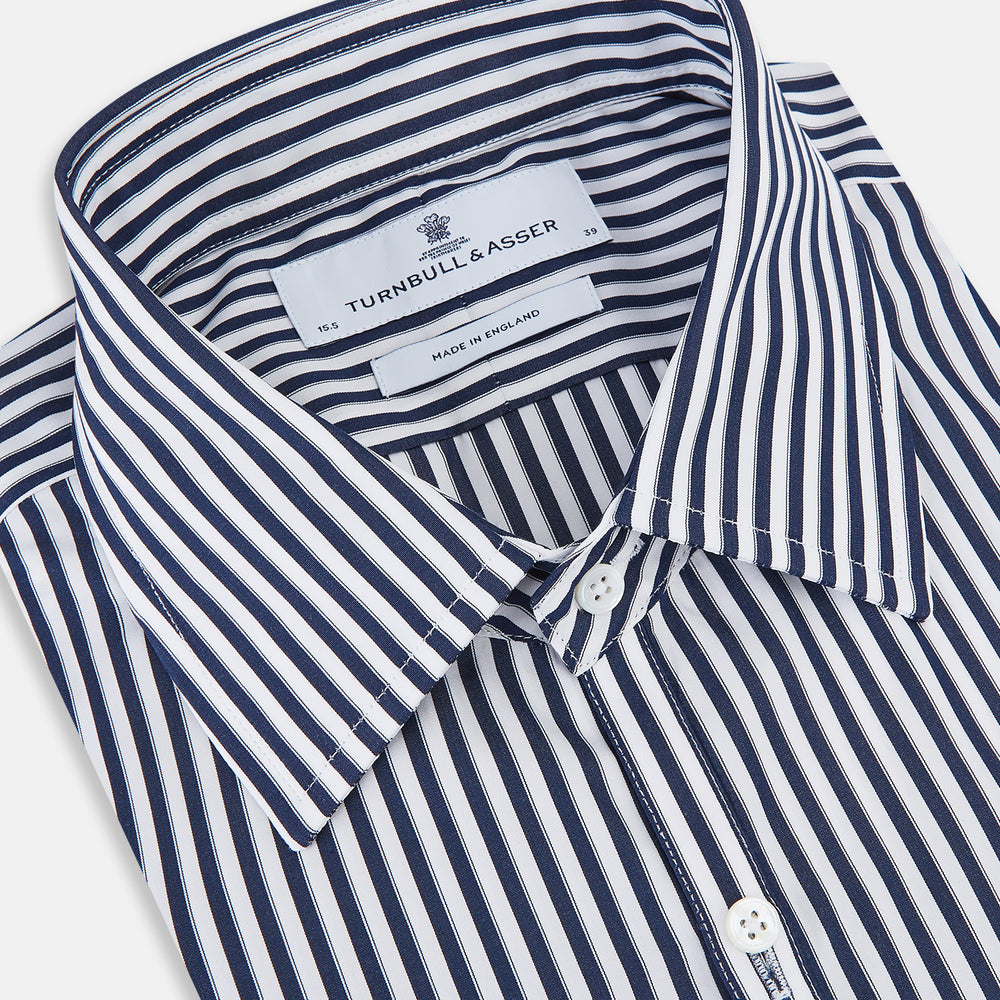 Striped Navy on White Westminster Regular Fit Shirt in Cotton