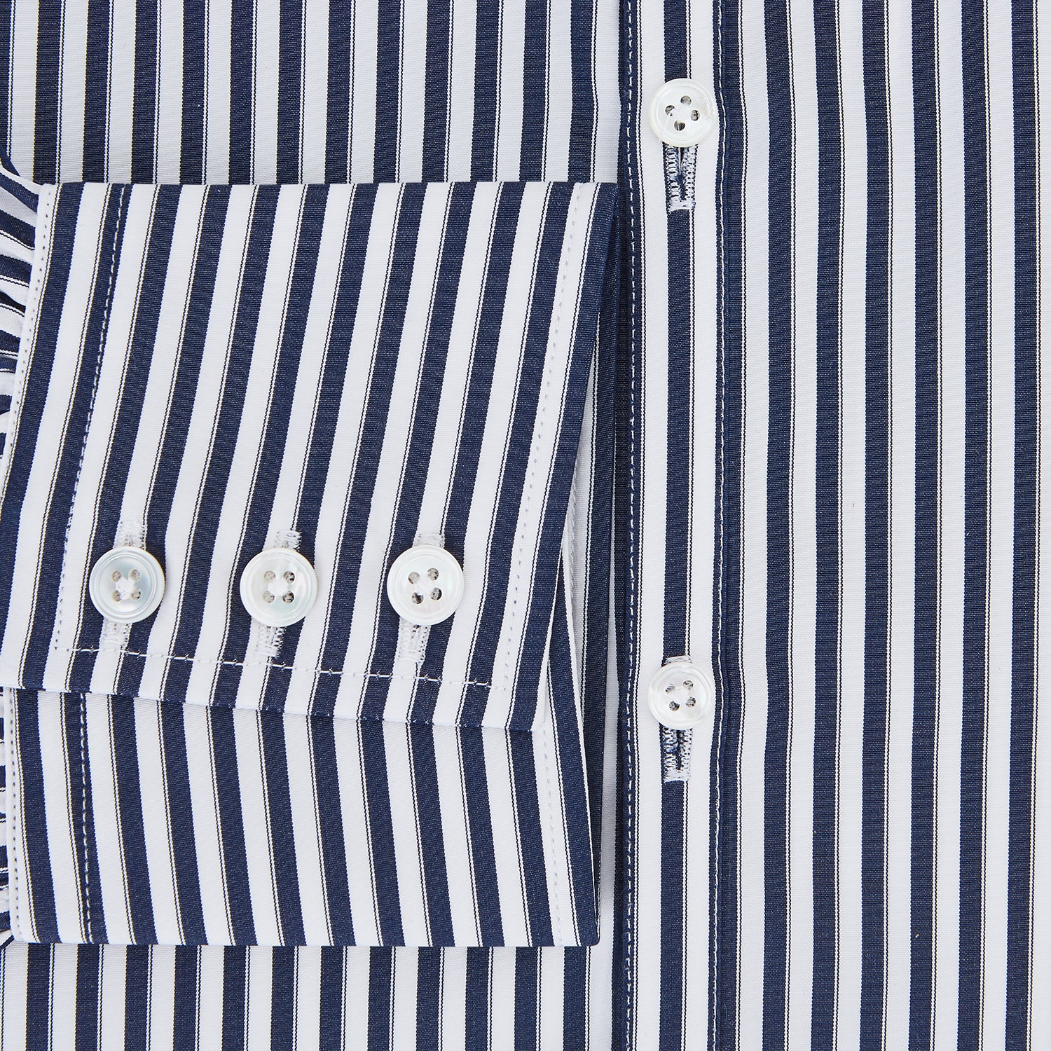 View 4 of product Striped Navy on White Westminster Regular Fit Shirt in Cotton
