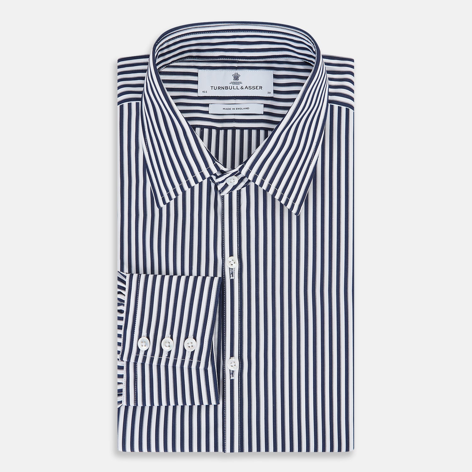 View 5 of product Striped Navy on White Westminster Regular Fit Shirt in Cotton