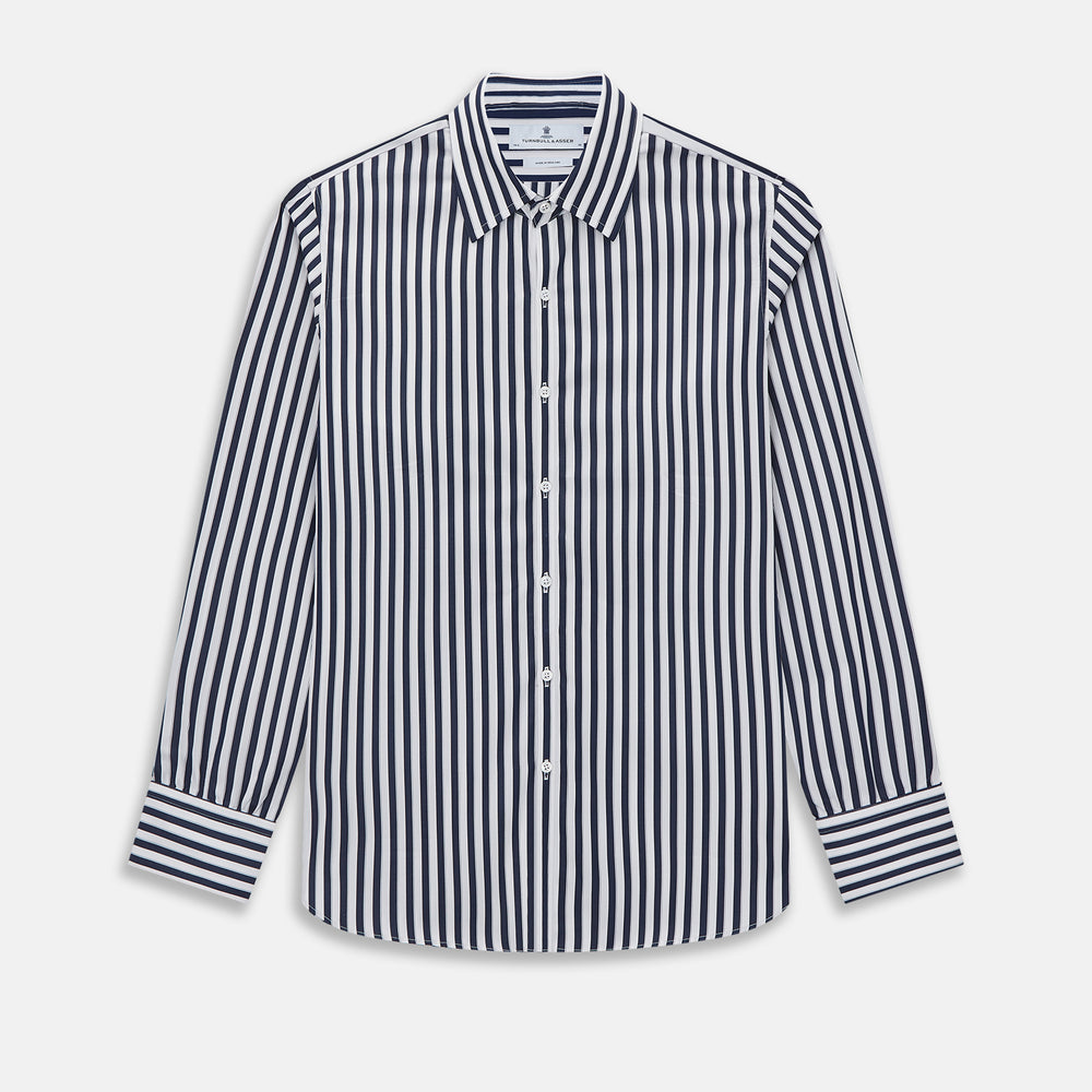 Striped Navy on White Westminster Regular Fit Shirt in Cotton