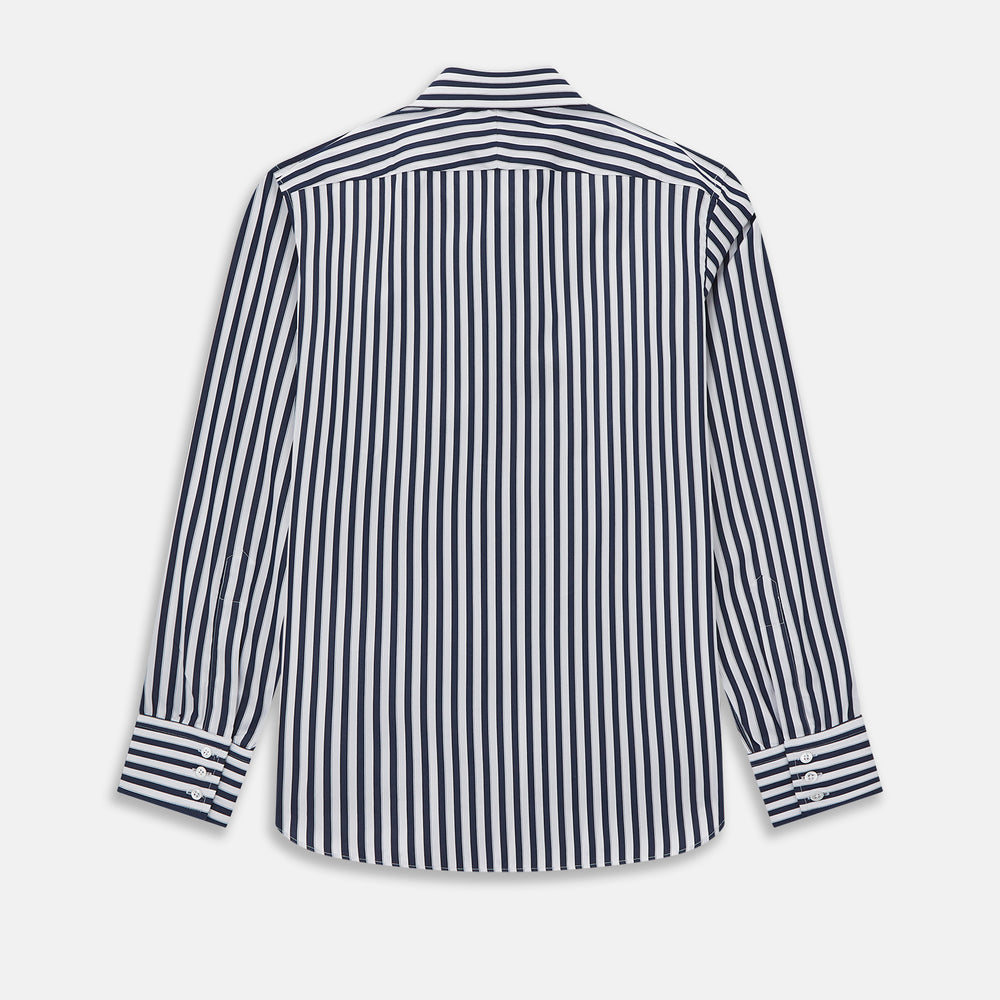Striped Navy on White Westminster Regular Fit Shirt in Cotton