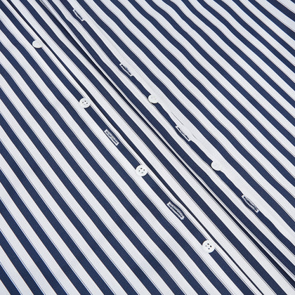 Westminster Bold Double Striped Navy on White Regular Fit Shirt in Cotton Image 5