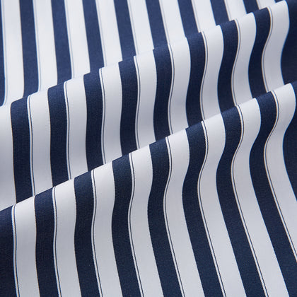 Westminster Bold Double Striped Navy on White Regular Fit Shirt in Cotton Image 6
