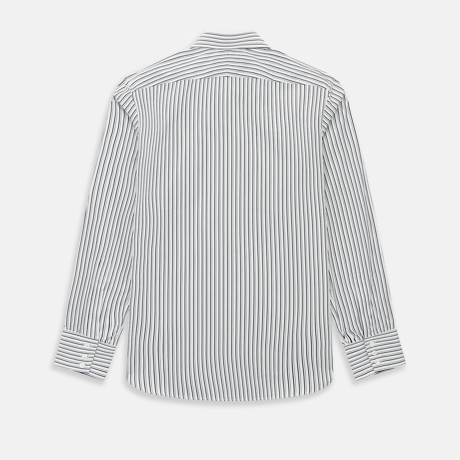 View 3 of product Navy Stripe on White Westminster Shirt with Closed Collar and Button Cuffs