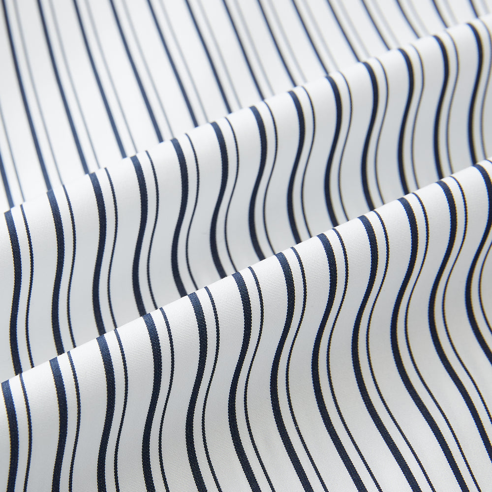 Navy Stripe on White Westminster Shirt with Closed Collar and Button Cuffs