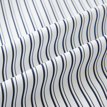 Navy Stripe on White Westminster Shirt with Closed Collar and Button Cuffs Image 7