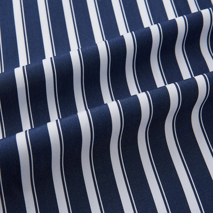 Westminster Bold Striped Navy on White Regular Fit Shirt in Cotton Image 5