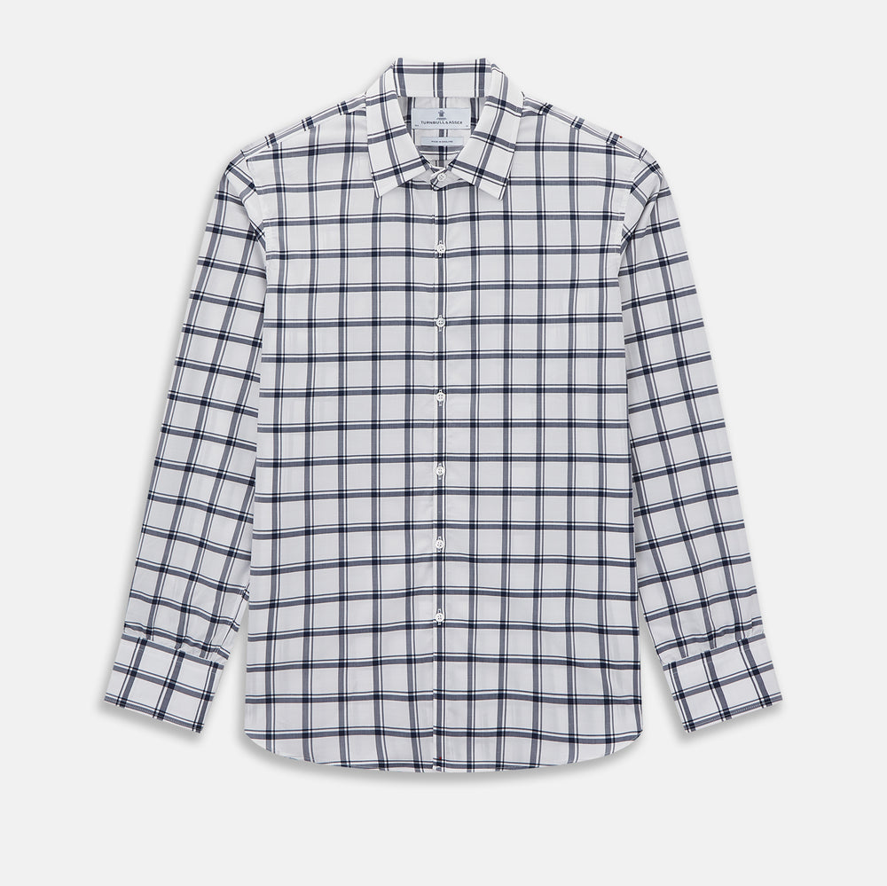 Chequered Navy on White Westminster Regular Fit Shirt in Cotton