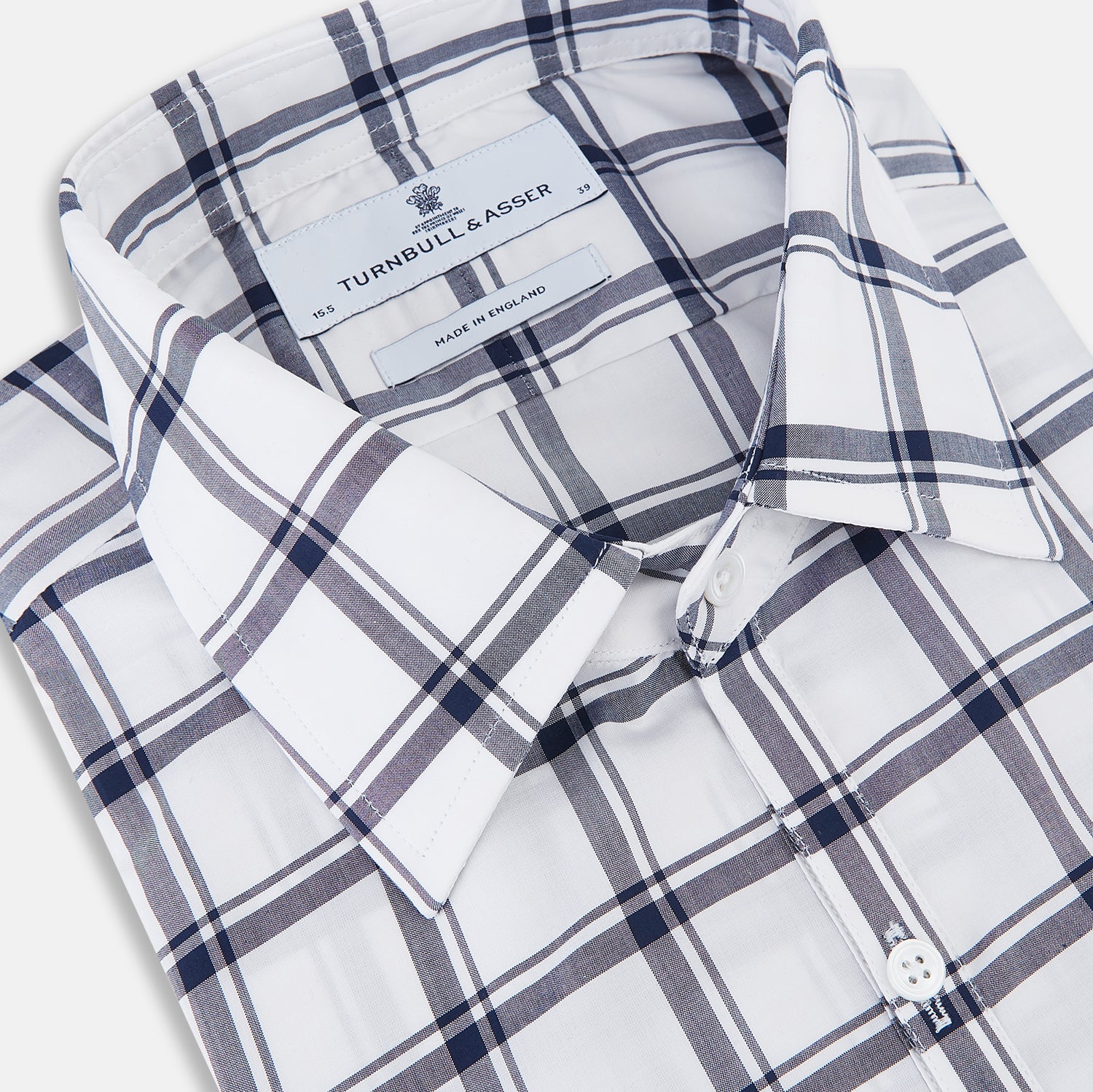 View 2 of product Chequered Navy on White Westminster Regular Fit Shirt in Cotton