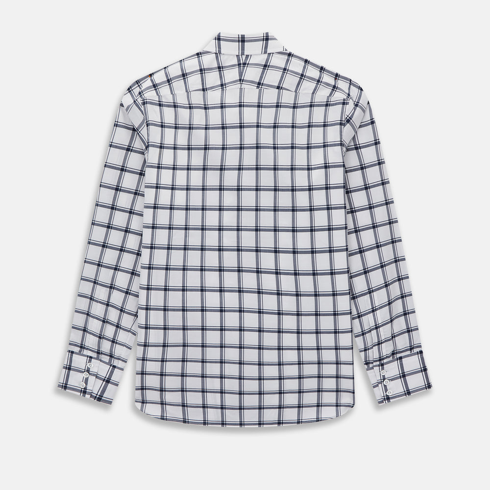 Chequered Navy on White Westminster Regular Fit Shirt in Cotton