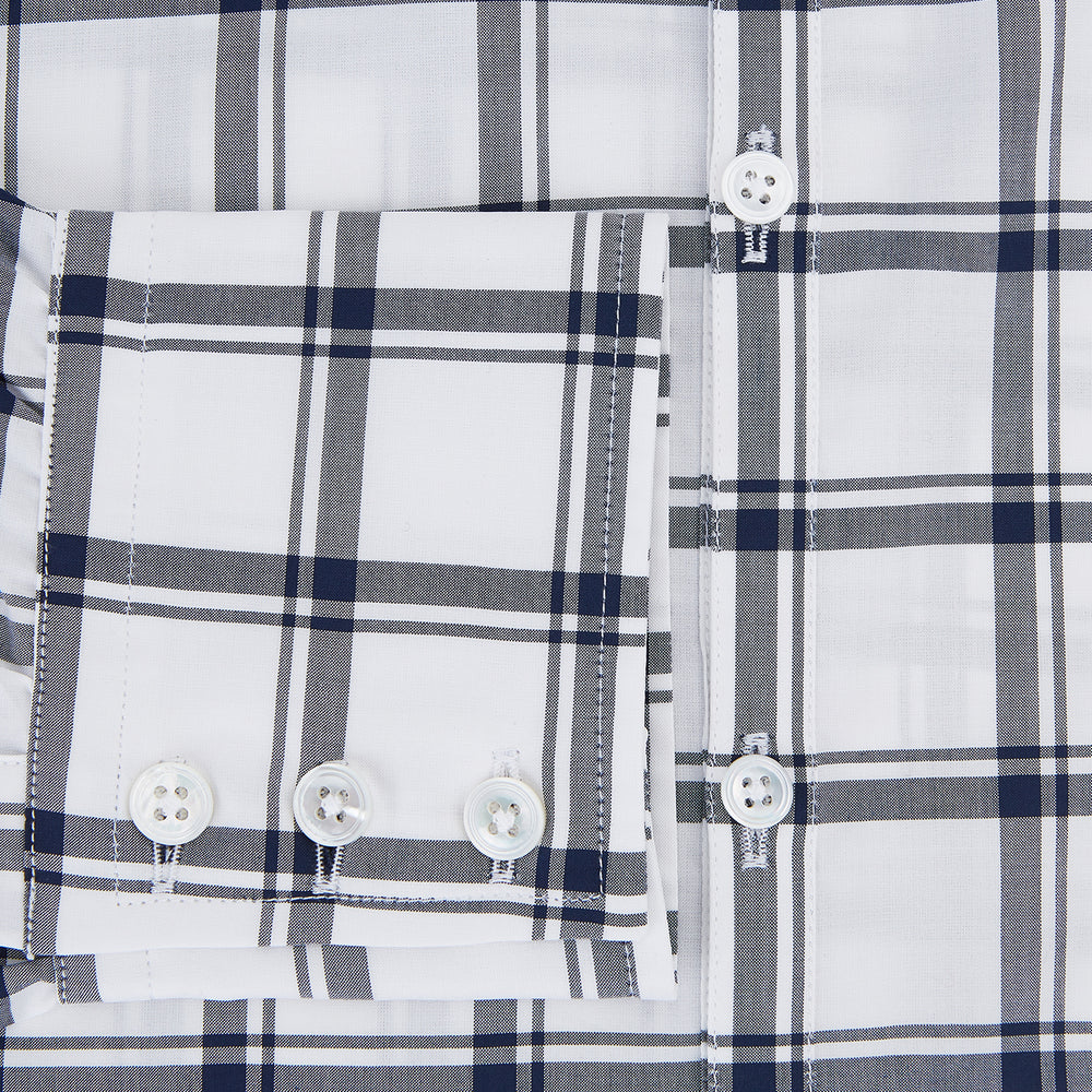 Chequered Navy on White Westminster Regular Fit Shirt in Cotton