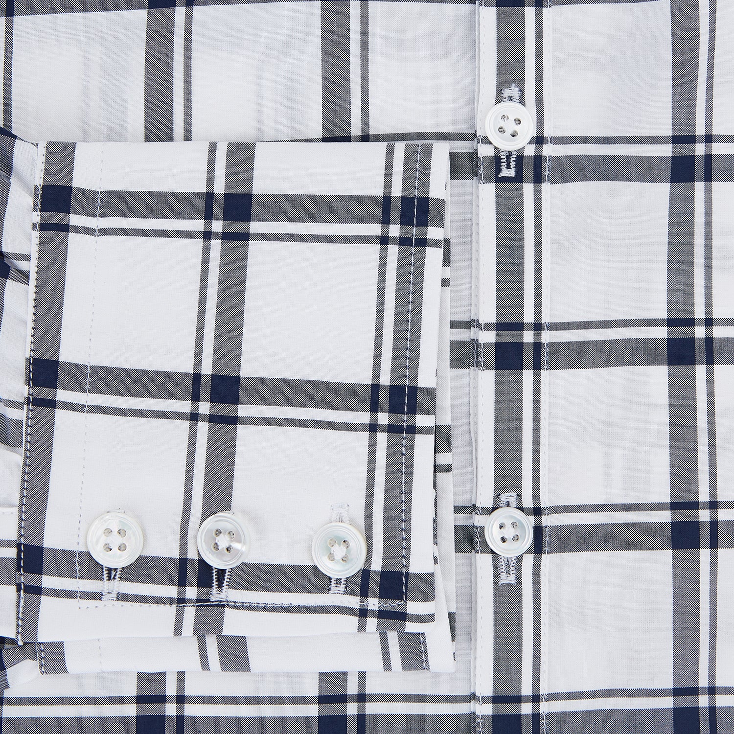 View 4 of product Chequered Navy on White Westminster Regular Fit Shirt in Cotton