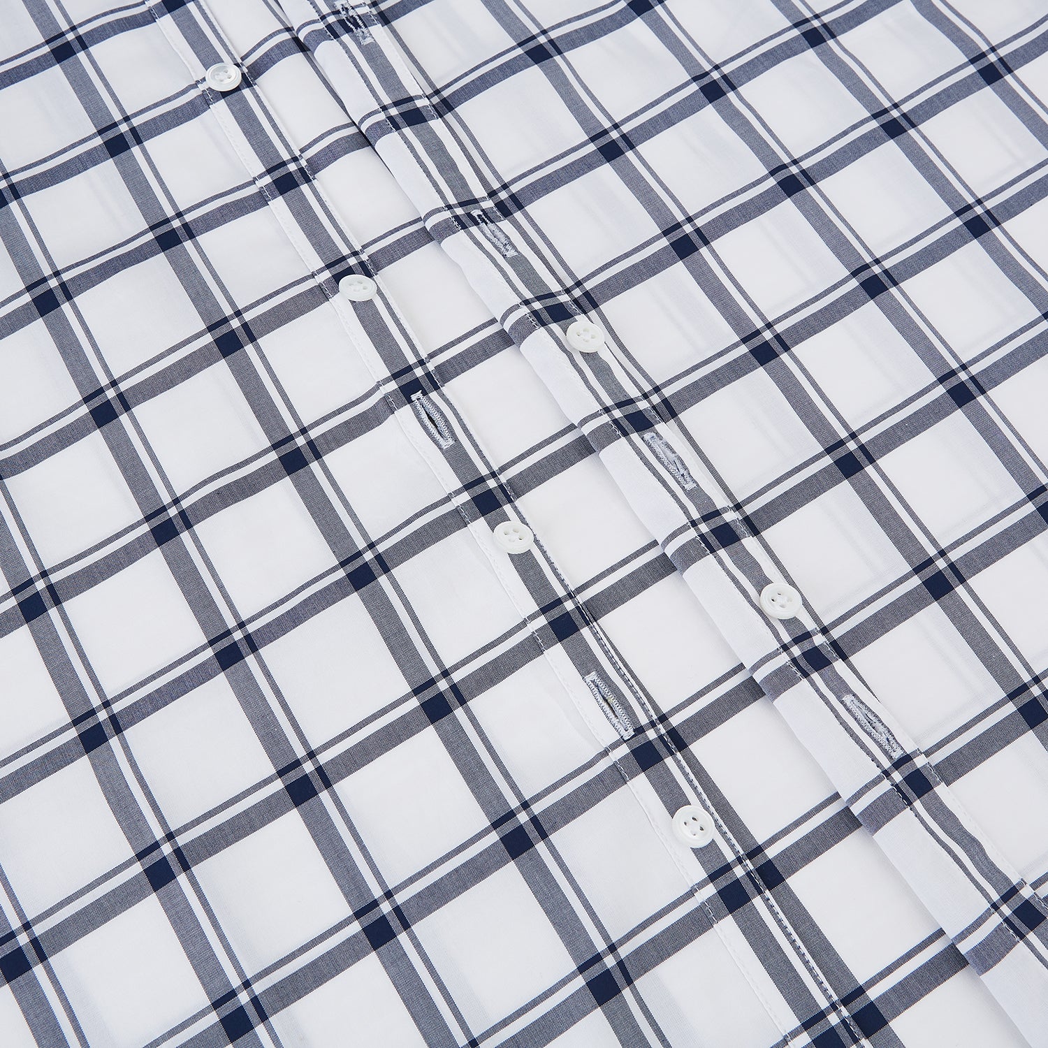View 6 of product Chequered Navy on White Westminster Regular Fit Shirt in Cotton