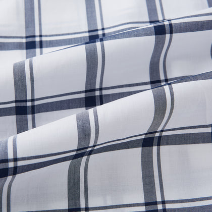 Westminster Bold Chequered Navy on White Regular Fit Shirt in Cotton Image 6