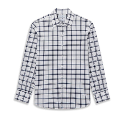 Westminster Bold Chequered Navy on White Regular Fit Shirt in Cotton Image 7