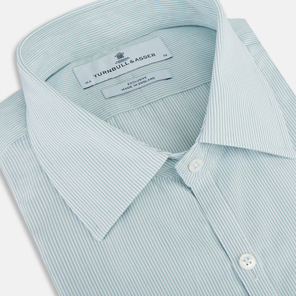 Sage Ripple Double Pinstripe Westminster Shirt 18.5