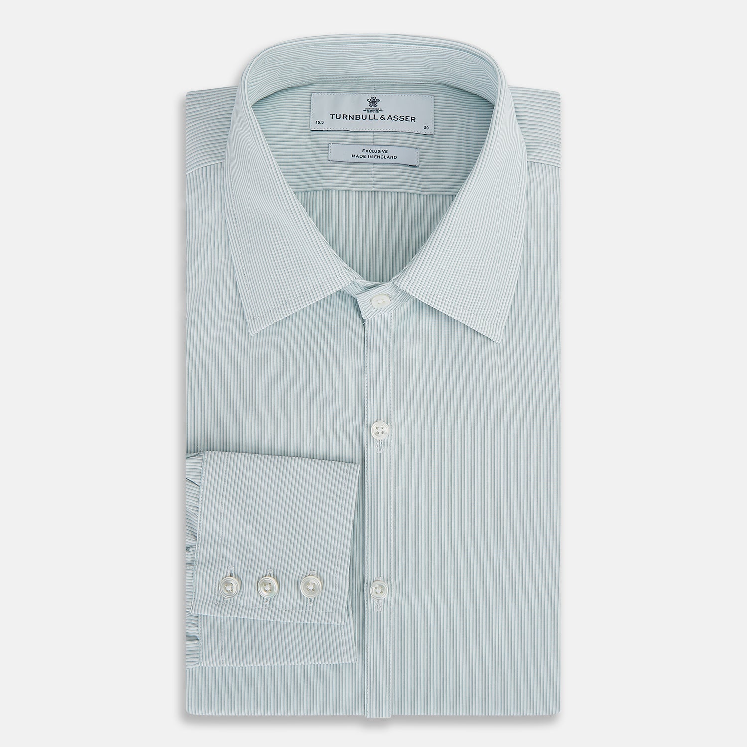 View 5 of product Sage Ripple Double Pinstripe Westminster Shirt 18.5