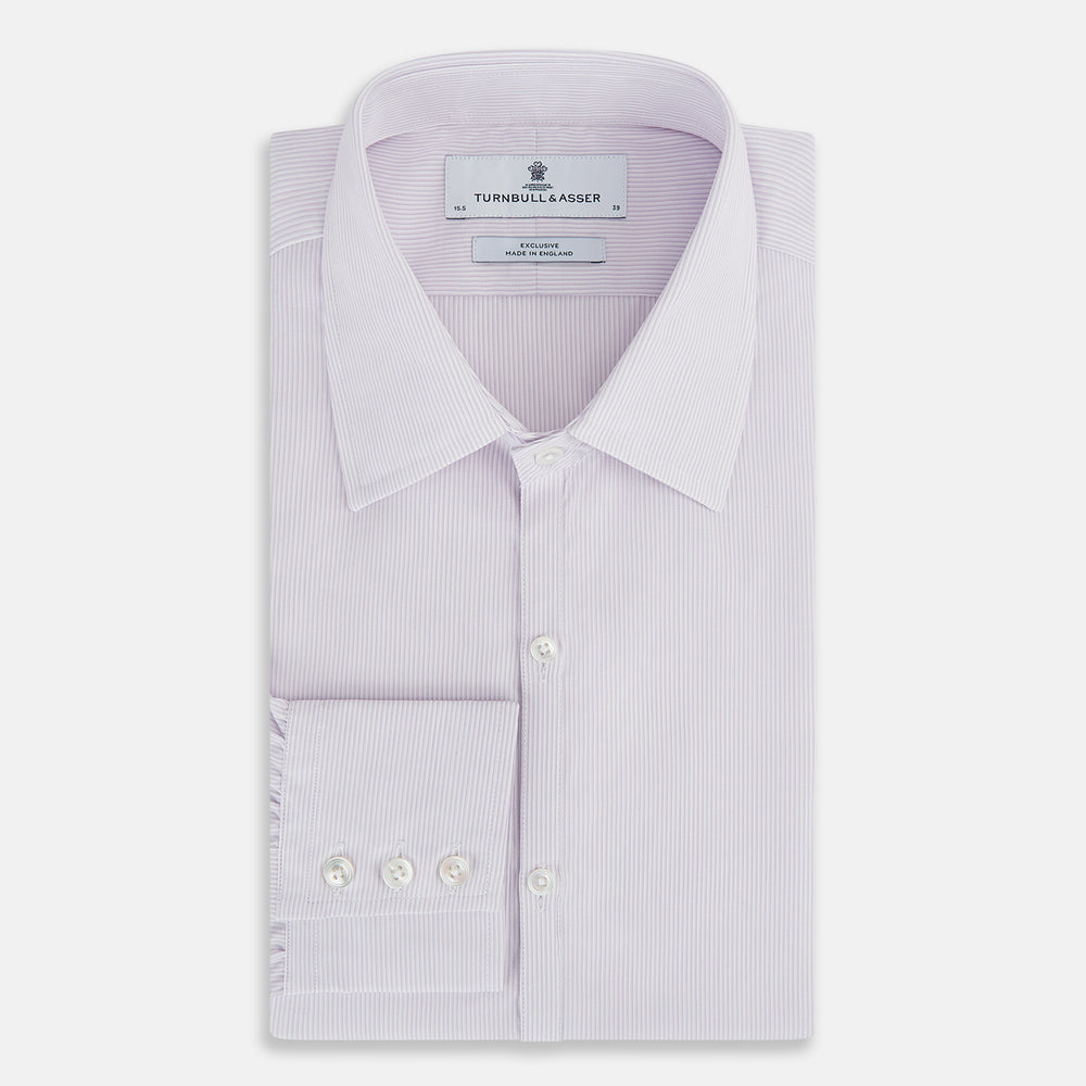 Pale Pink Ripple Double Pinstripe Westminster Shirt 16.5