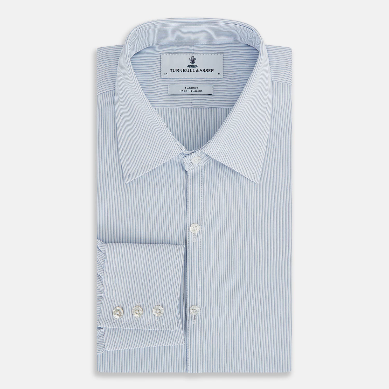View 5 of product Colony Blue Ripple Double Pinstripe Westminster Shirt 15.5