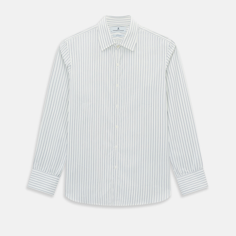 Navy Double Pencil Stripe Westminster Shirt 15
