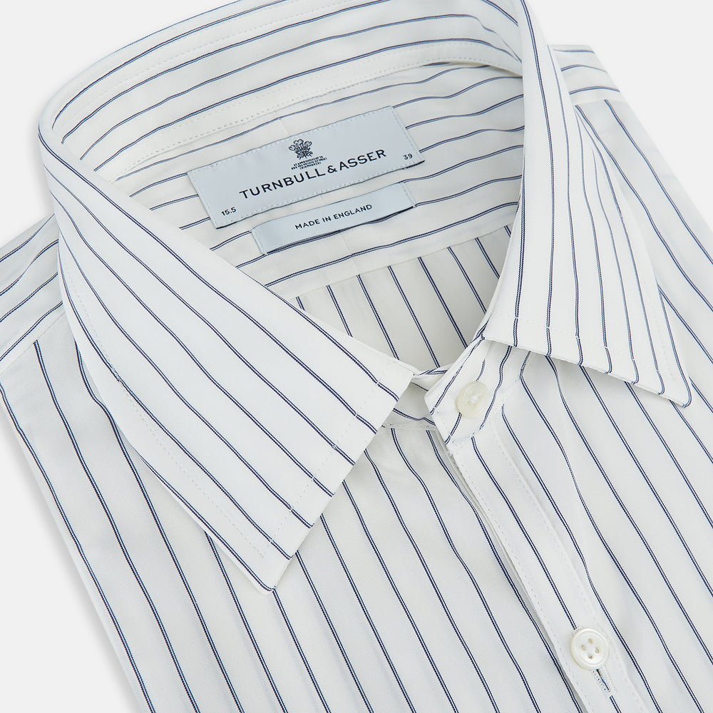 Navy Double Pencil Stripe Westminster Shirt 15