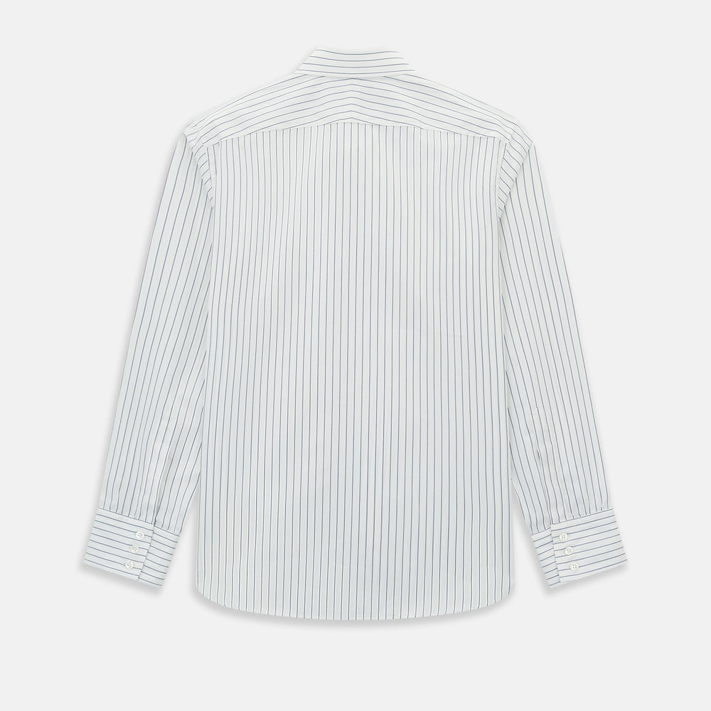 Navy Double Pencil Stripe Westminster Shirt 15