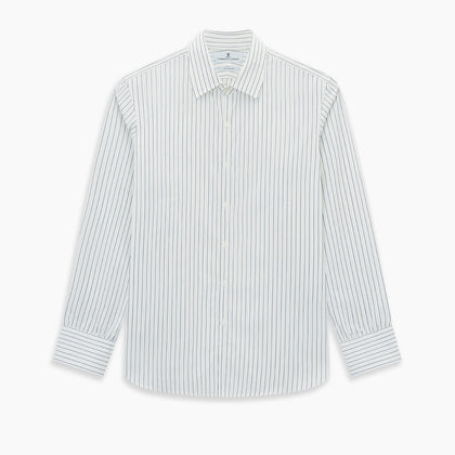 Navy Double Pencil Stripe Westminster Shirt Image 8