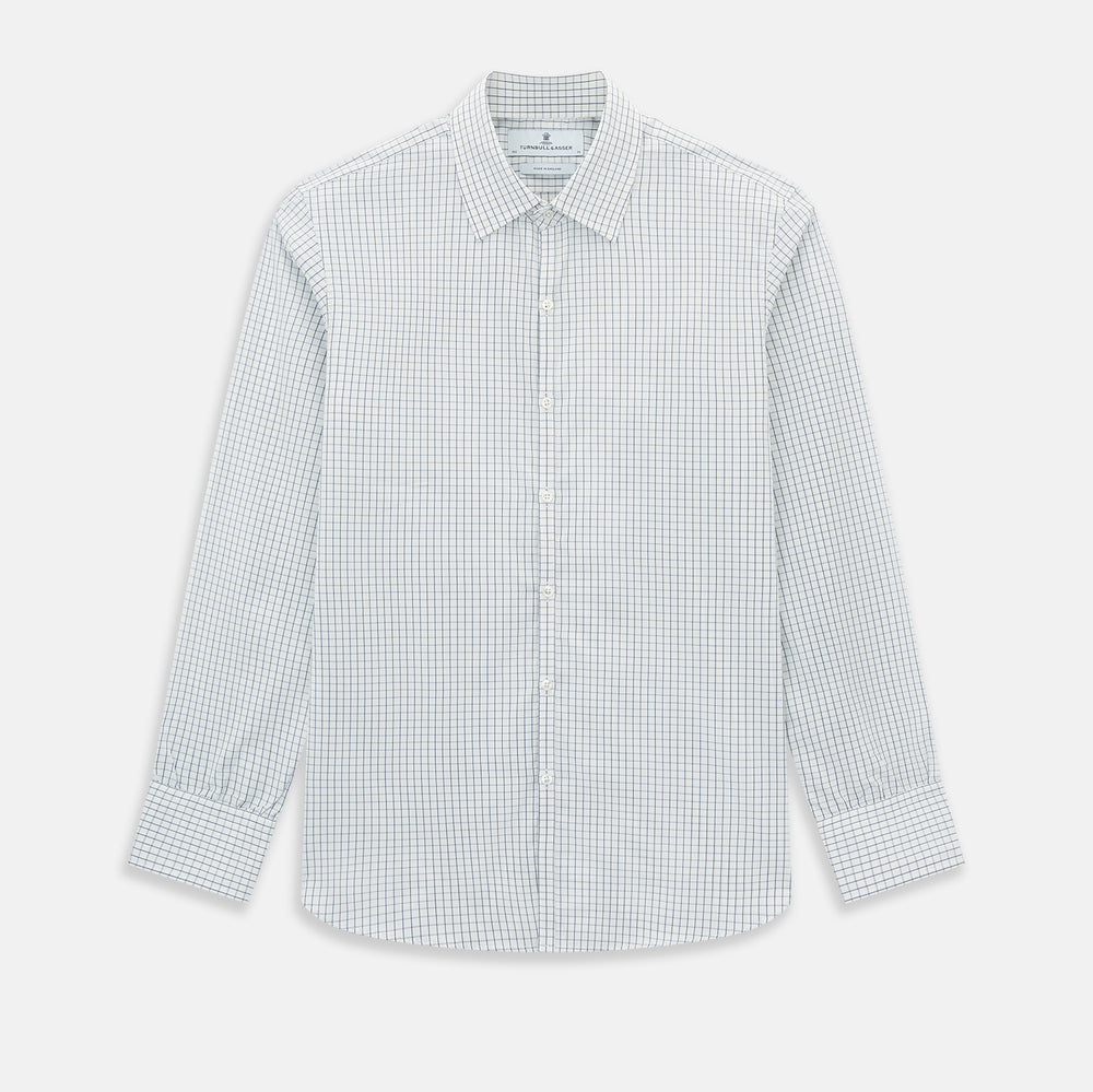 Navy Double Bar Graph Check Westminster Shirt 18