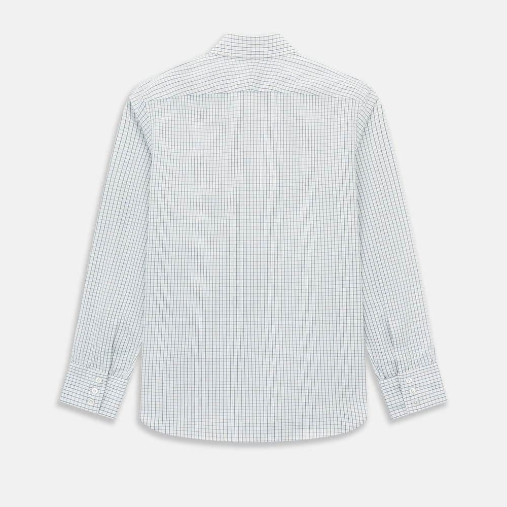 Navy Double Bar Graph Check Westminster Shirt 18