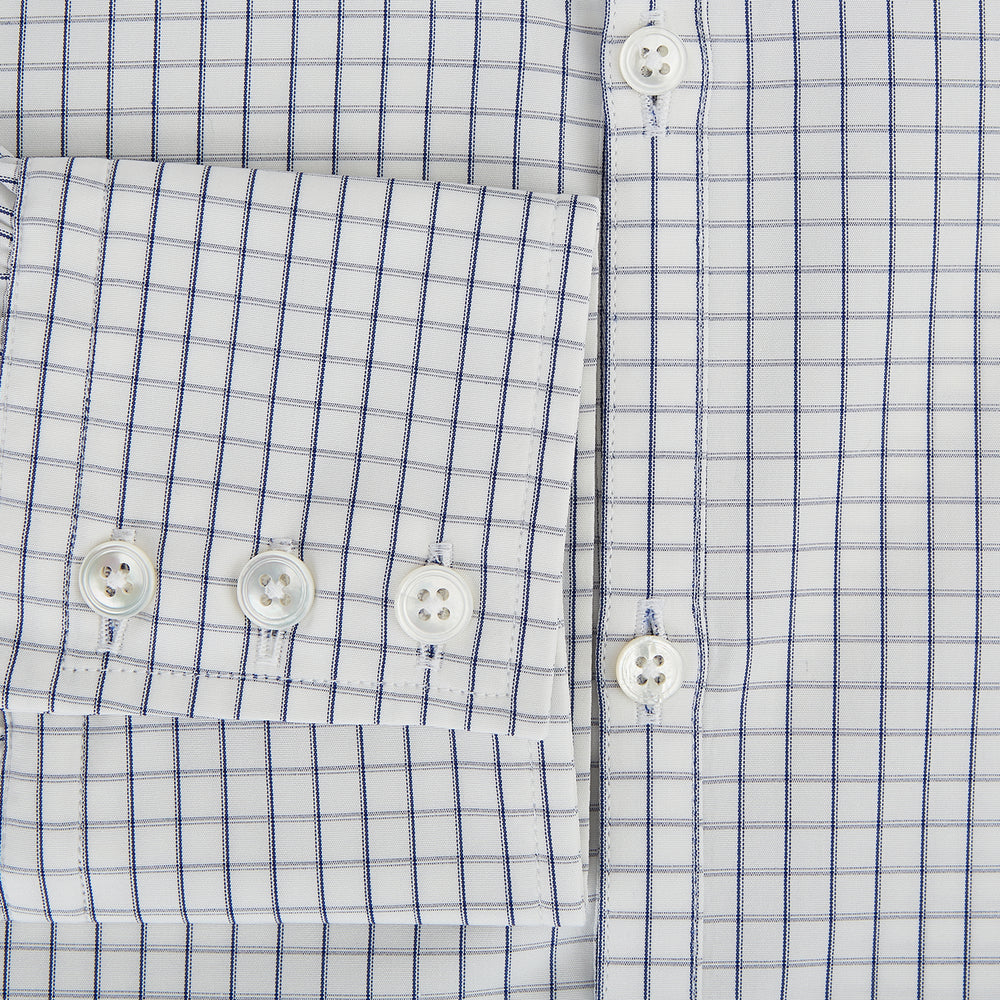 Navy Double Bar Graph Check Westminster Shirt 18