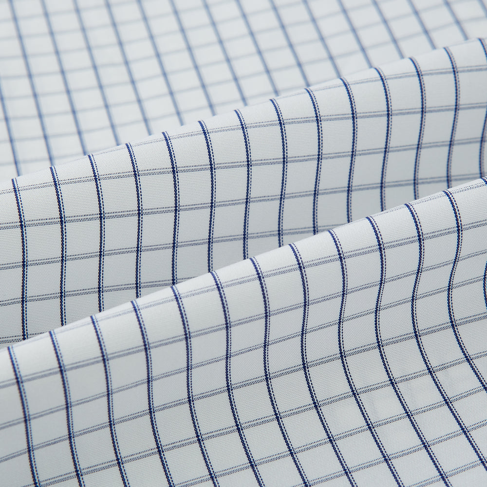 Navy Double Bar Graph Check Westminster Shirt 18