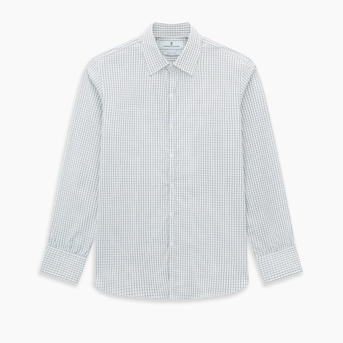 Navy Double Bar Graph Check Westminster Shirt Image 8