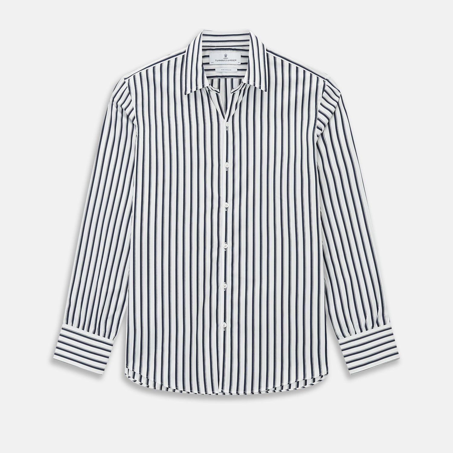 View 1 of product Striped Navy on White Windsor Regular Fit Shirt in Cotton
