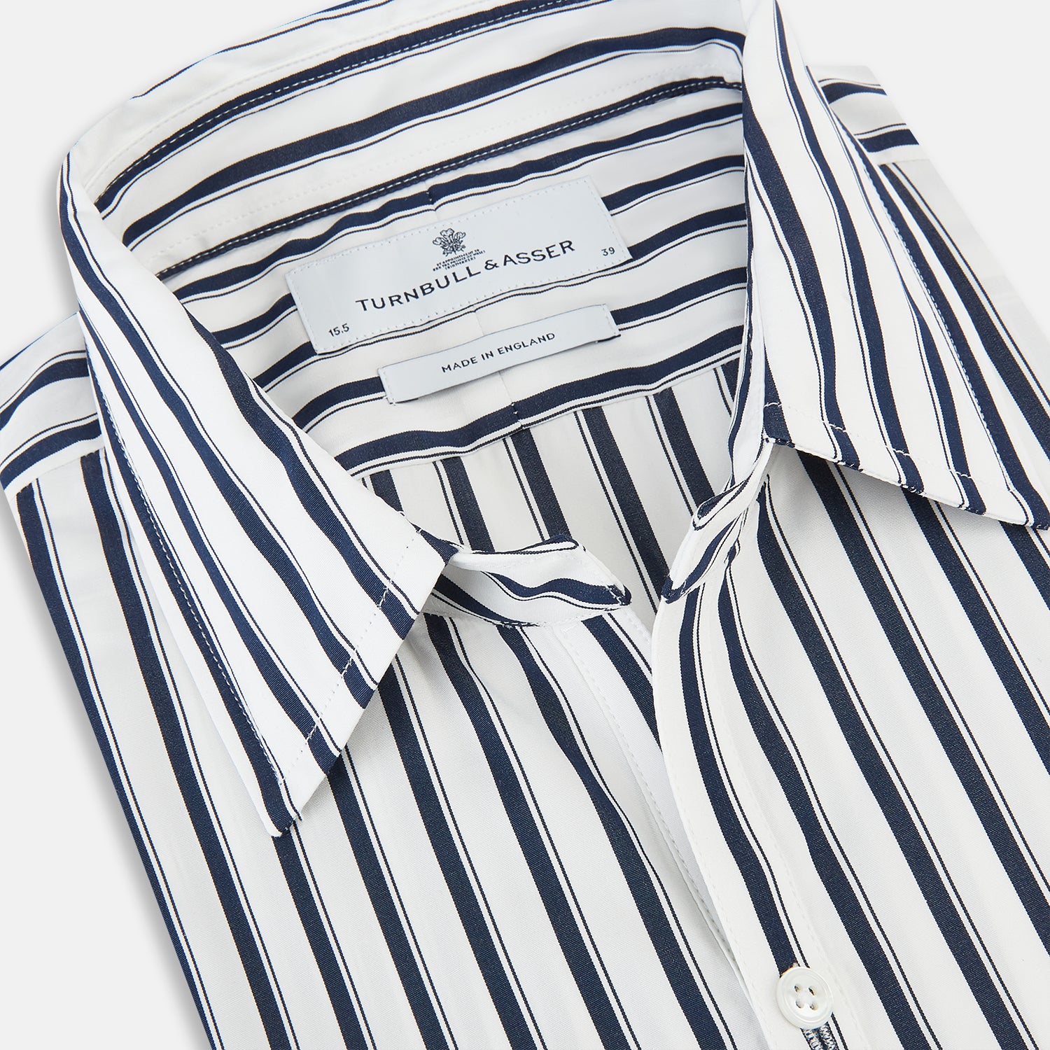 View 2 of product Striped Navy on White Windsor Regular Fit Shirt in Cotton